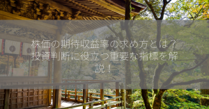 株価の期待収益率の求め方とは？投資判断に役立つ重要な指標を解説！